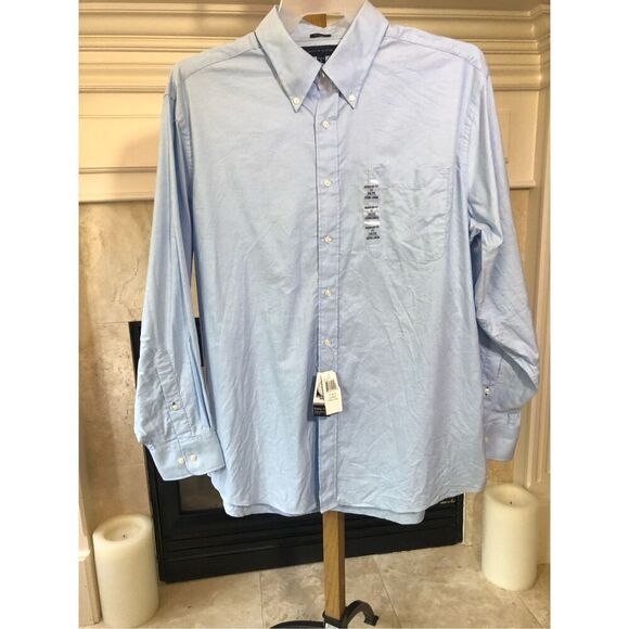 Tommy Hilfiger Men’s Light Blue Long Sleeve Collared T-Shirt Size 17 (34-35) Reg - Picture 2 of 8